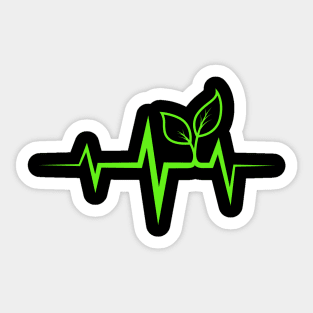 Plants Heartbeat Vegan Gift Sticker